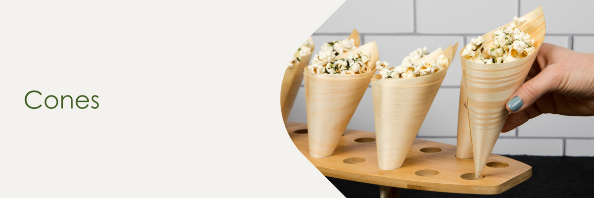 Packnwood White Paper Cones with Built in Dipping Sauce