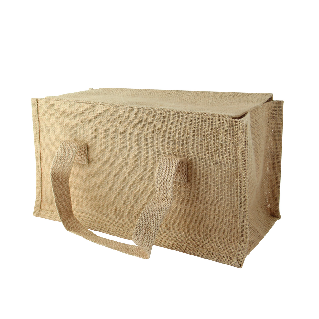 Natural carrier jute bag with handle